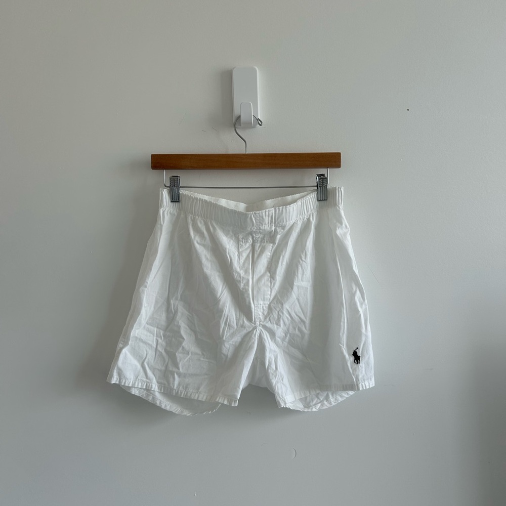 Ralph Lauren White Boxer Shorts Lightweight Elastic Waist